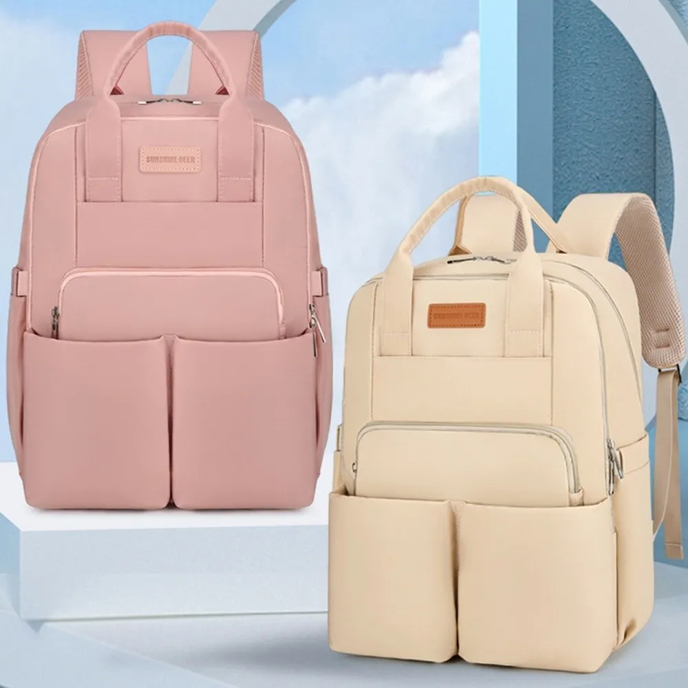 Simple Large Capacity Mommy Bag with Bottle Insulation Bag Waterproof Backpack Multifunctional Storage Bag Travel