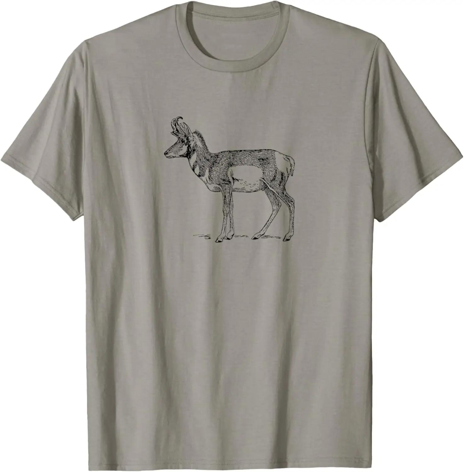 

Pronghorn Antelope Graphic Tee Vintage Style Breathable Cotton Short Sleeve T-Shirt for Trips