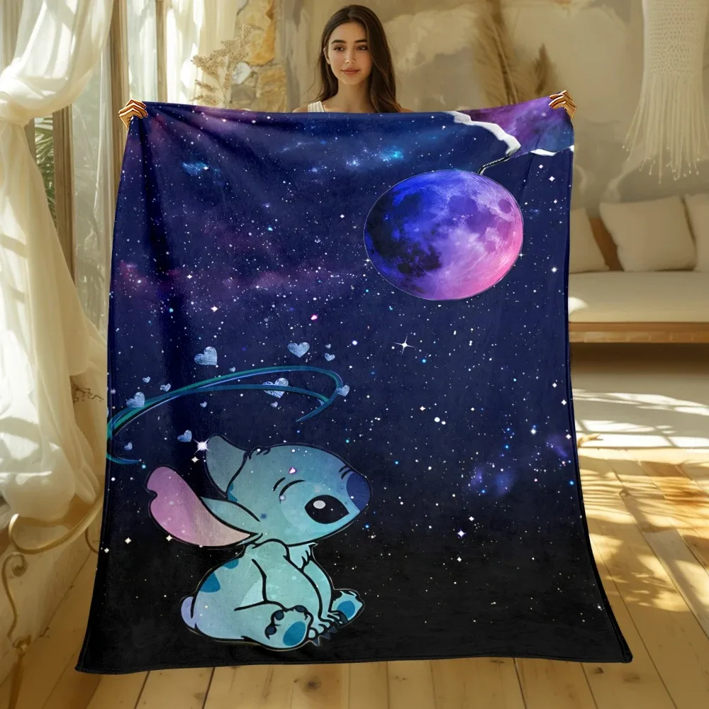 

Disney Stitch Cartoon Blanket, Flannel Blanket, Office Travel Camping, Home Sofa Bed Blanket