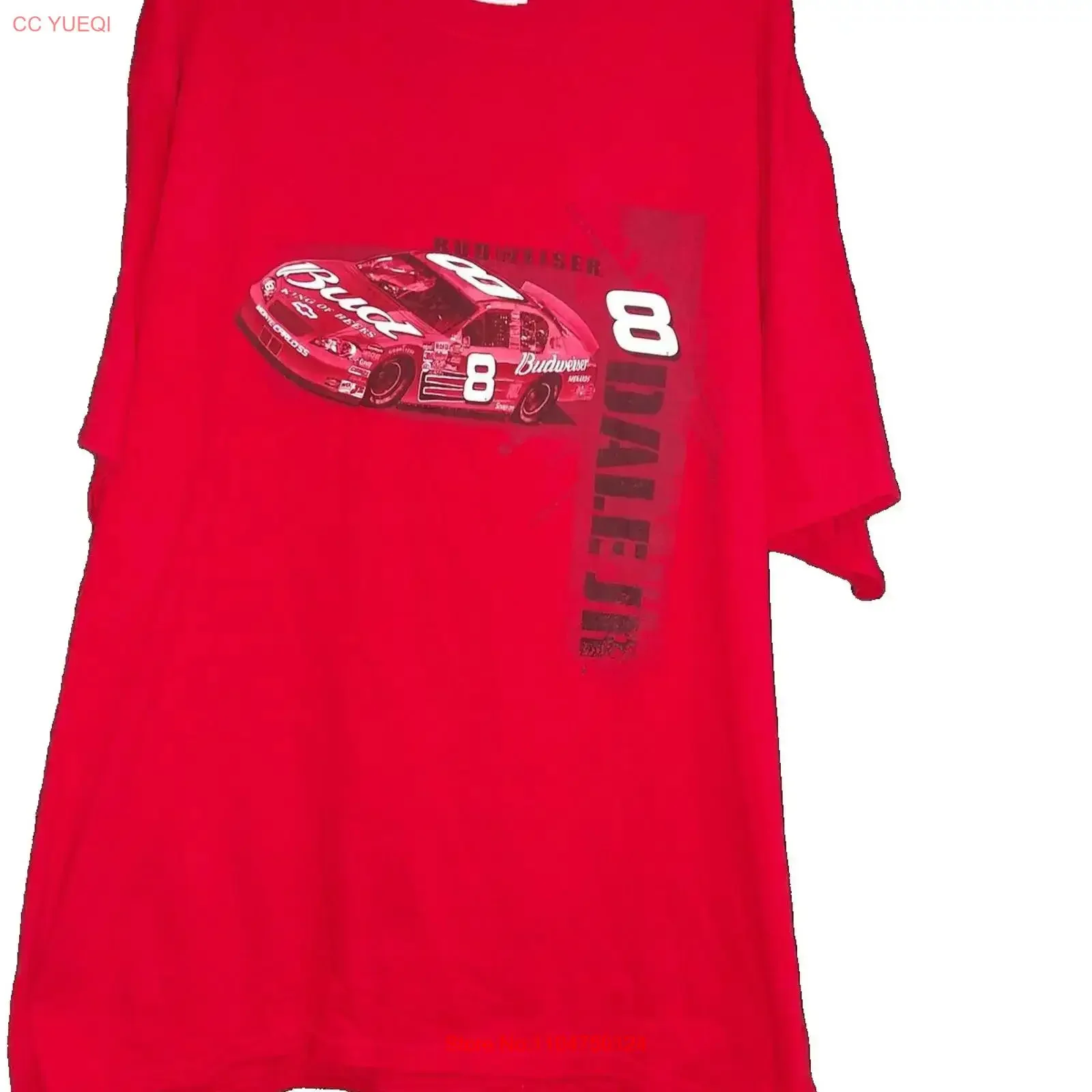 Dale Earnhardt JR chase authentic size xl T Shirt with the budweiser 8 car vintage Washed streetwear Breathable