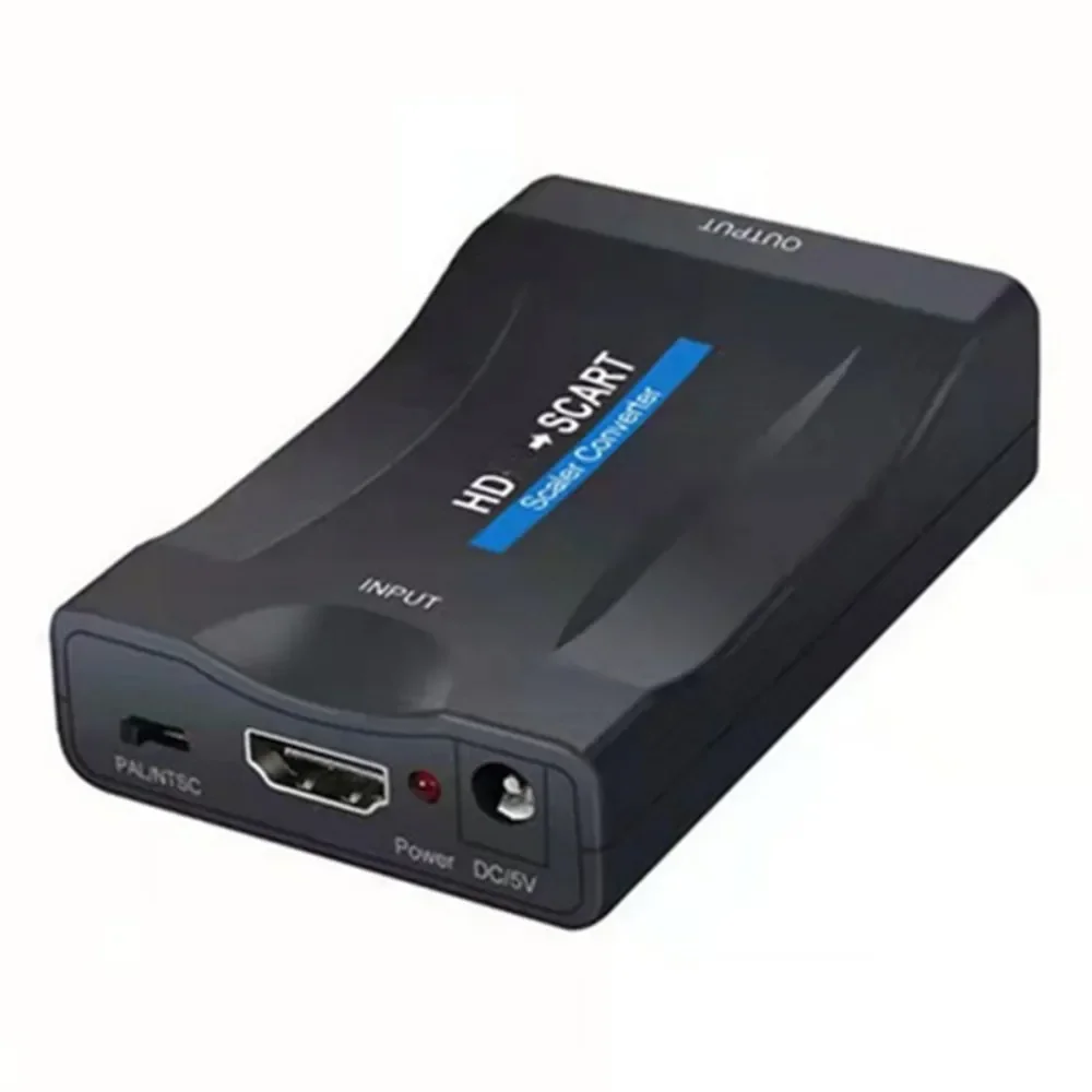 1080P HD to SCART Video Audio Upscale Converter Adapter with USB Cable for HDTV Sky Box STB DVD