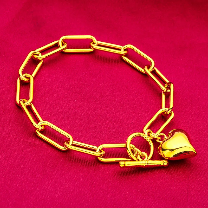 

Luxury 24K 9999 Pure Gold real gold Women's Love Bracelet