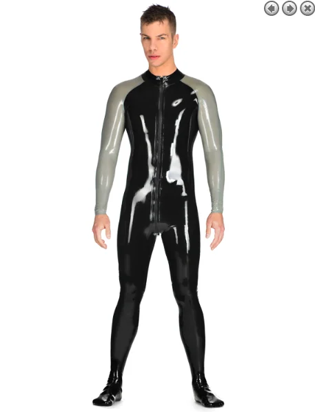 

Latex Rubber Gummmi Black Jumpsuit Racing suit role play party 0.4mm XS-XXL hand customized