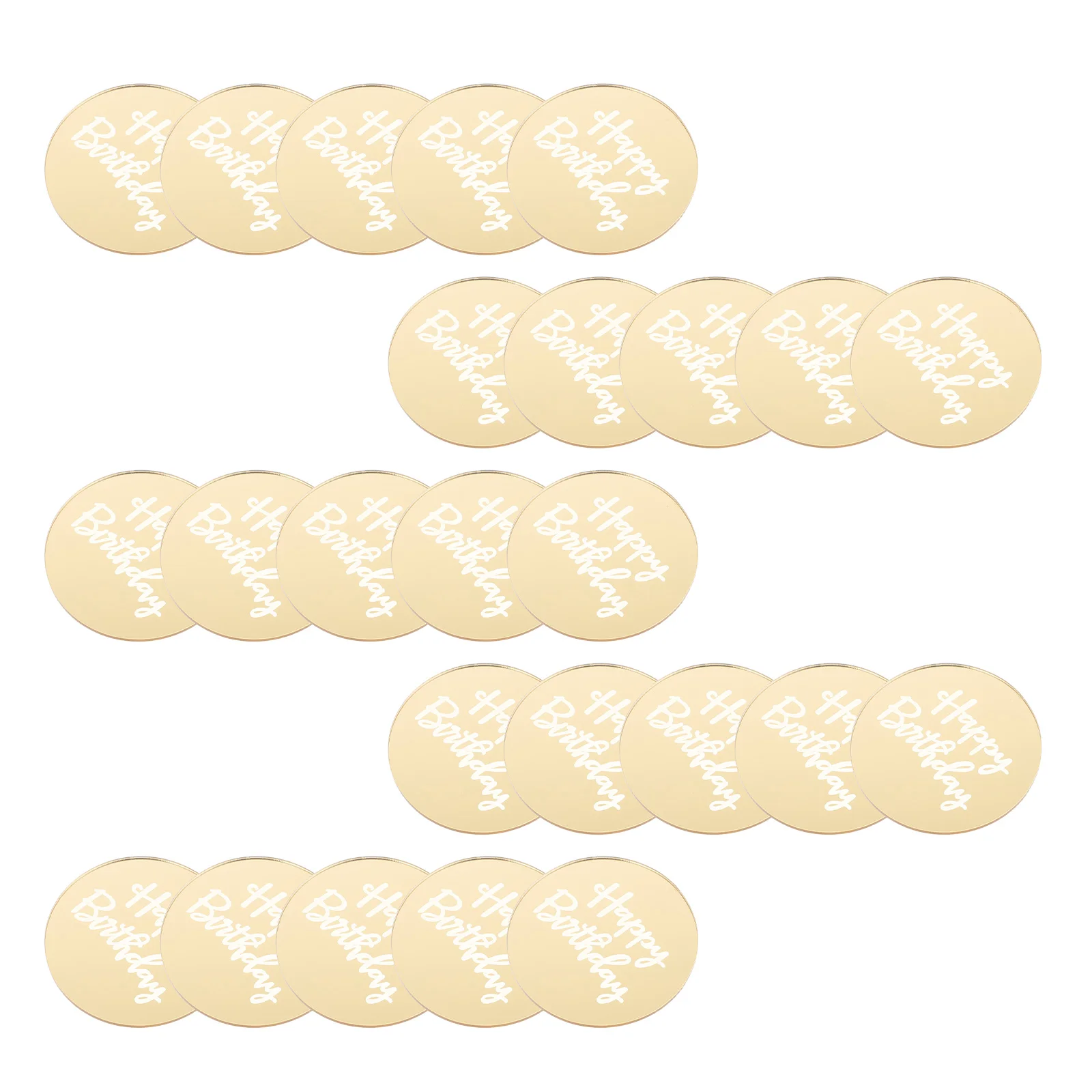

25 Pcs Birthday Cake Decoration Round Cupcake Toppers Engraved Discs Acrylic Accessory Dome Decorations for Party Cakes Kids