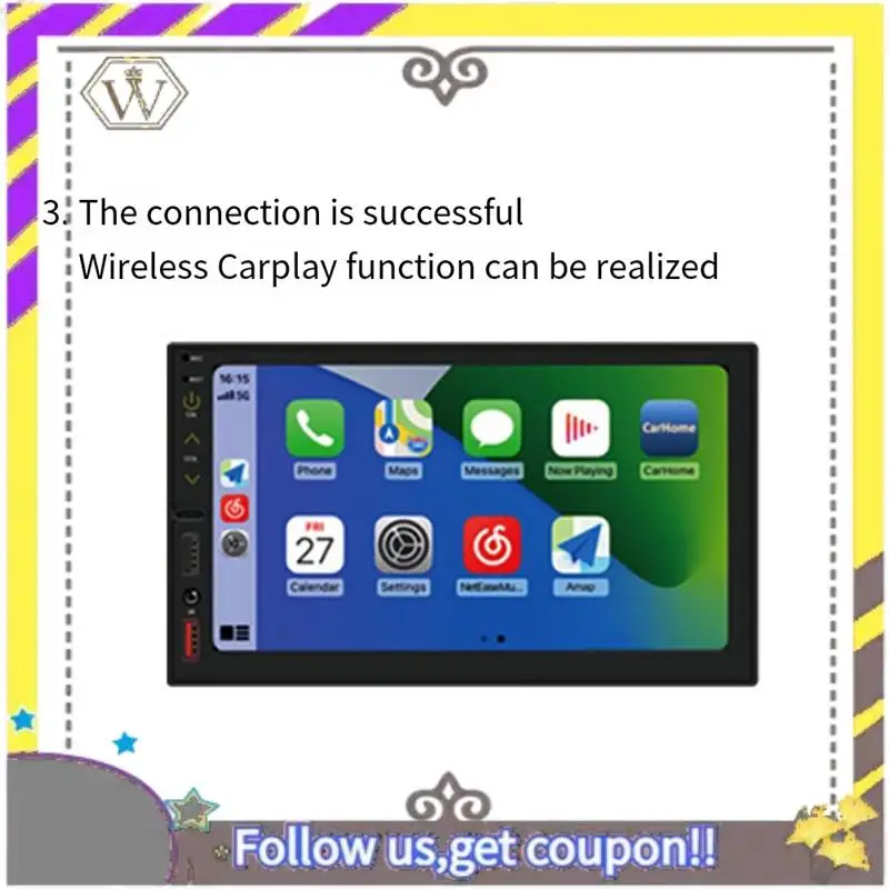 ABXV-Car Conversion Adapter For  Carplay Adapter Car Wired To Wireless Convert Smart Box Interconnect Adapter