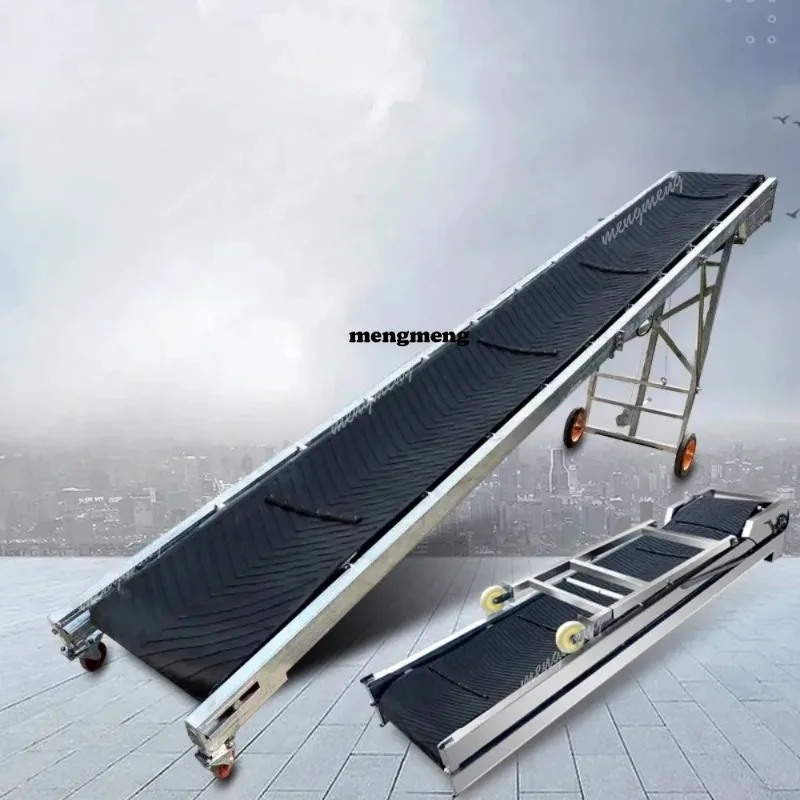 Small folding lifting conveyor belt with loading and unloading anti-skid conveyor belt