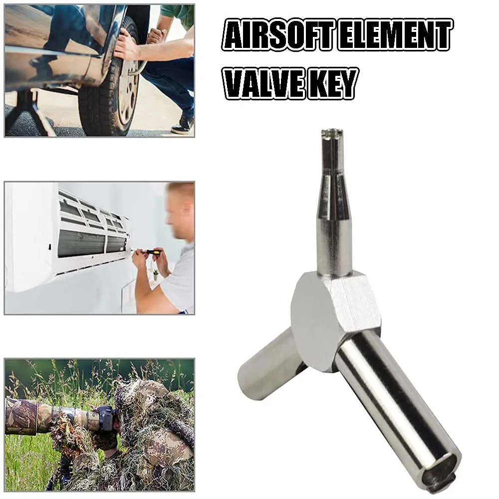 

Stainless Steel Element Valve Key Airsoft Gas Magazine Charging Valve Removal Tool Universal Compatibility & Easy Maintenance
