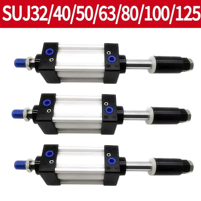 Standard Air Pneumatic Cylinder SUJ32/40/50/63/80/100mm Bore Double Acting 0-300mm Stroke Adjustable Air Cylinder