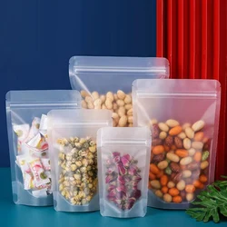 Stand Up Resealable Translucent Frosted Zip Lock Bag Heat Sealing Snack Nuts Coffee Tea Corn Plastic Packaging Storage Pouches