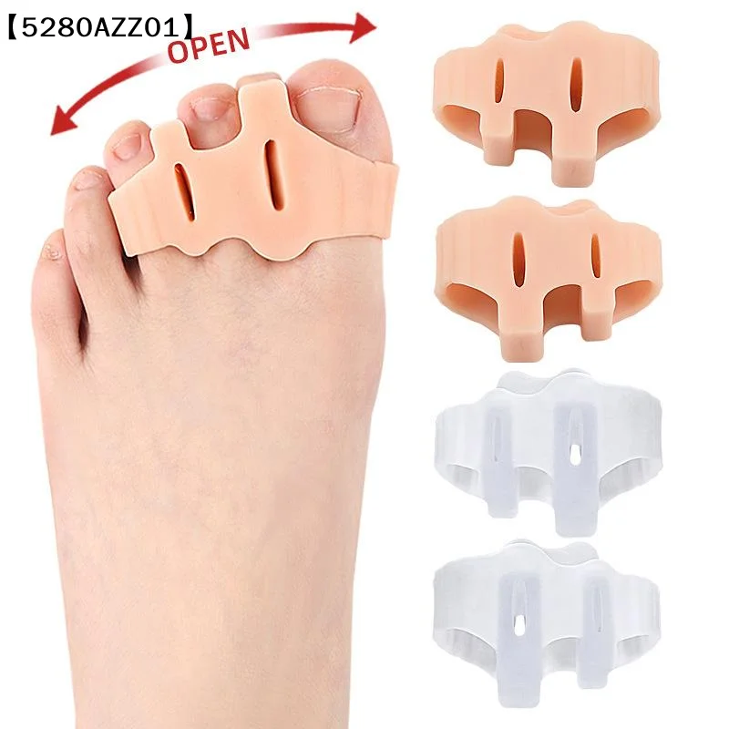1 Pair Toe Finger Separator 3 Hole Hallux Valgus Orthopedic Spacers Overlapping Hammer Foot Corrector Straightener Pedi〔HMA58〕