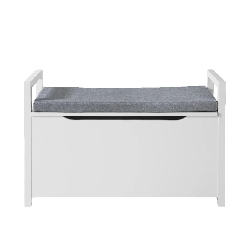 SoBuy FSR76-W Truhenbank mit Sitzfläche Sitzbank mit Stauraum Sitztruhe mit Klappe Spieltruhe Belastbarkeit 120 kg Weiß