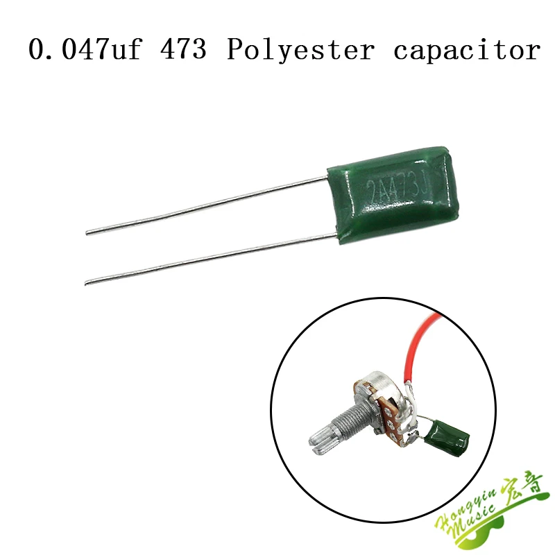 HUATOLL Electric Guitar Polyester Capacitor 0.47uF 2A473J For Active Pickup Musical Instrument Repair Accessories