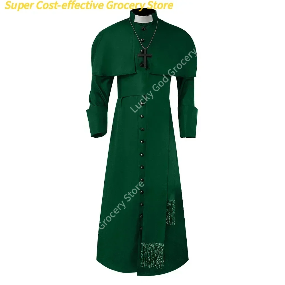 زي كاهن القرون الوسطى الكنيسة الكاثوليكية الدينية الرومانية ساوتان البابا القس الأب ازياء كتلة التبشير رداء رجال الدين كاسوك