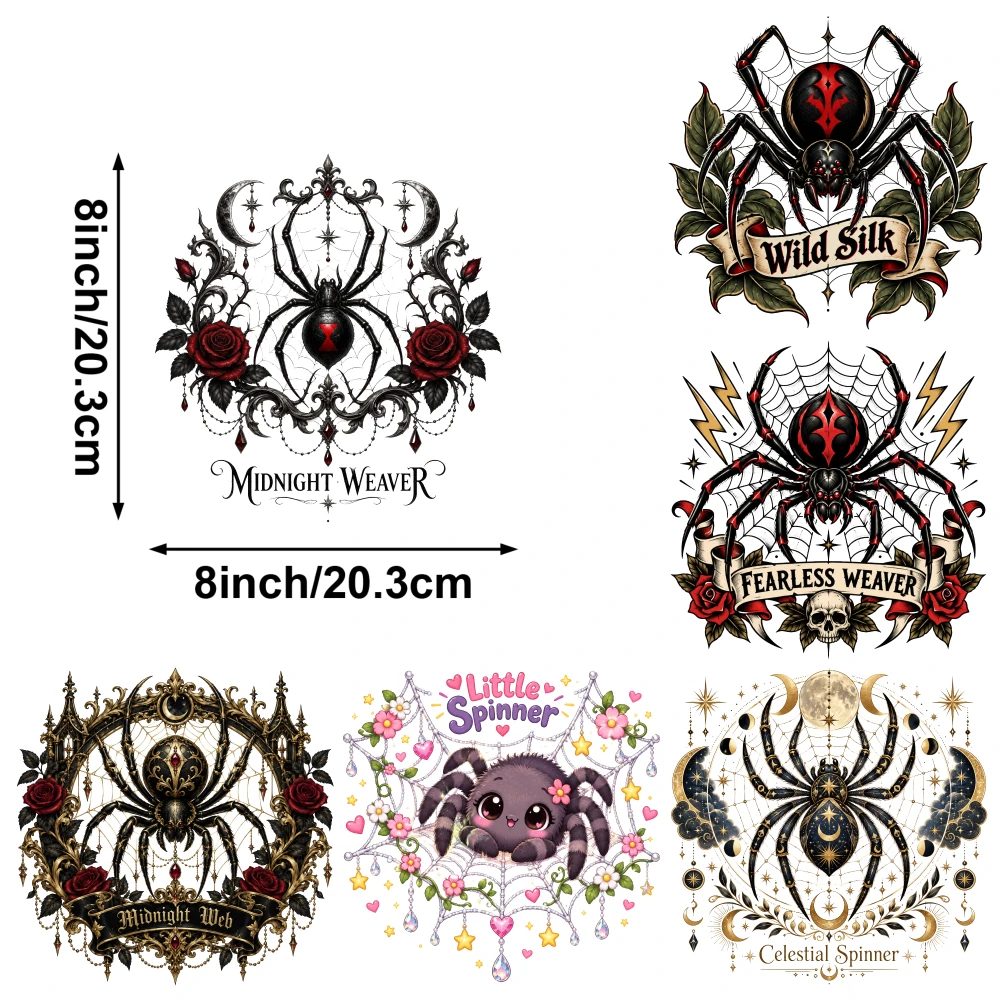 6 Pcs Wild Silk Iron on Transfers for T Shirts, Washable Heat Press Stickers