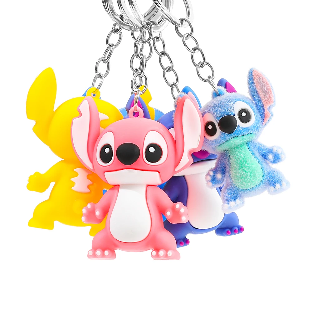 5 قطعة الكرتون ديزني ليلو وستيتش سيليكون قلادة Kawaii المفاتيح للنساء الرجال الوردي الأزرق الأرجواني غرزة الملاك كيرينغ عيد ميلاد