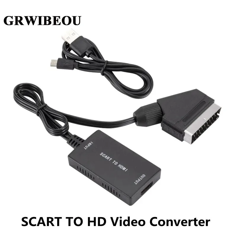 

SCART To HDMI-Compatible Converter with Cable 1080P Scart In HDMI Out HD 720P/1080P Switch Video Audio Converter Adapter for TV