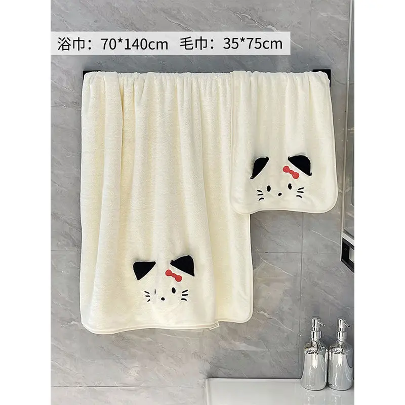 Sanrio Hello Kitty bath towel and bath skirt three-piece set cute kawaii quick-drying non-shedding cartoon anime bath skirt