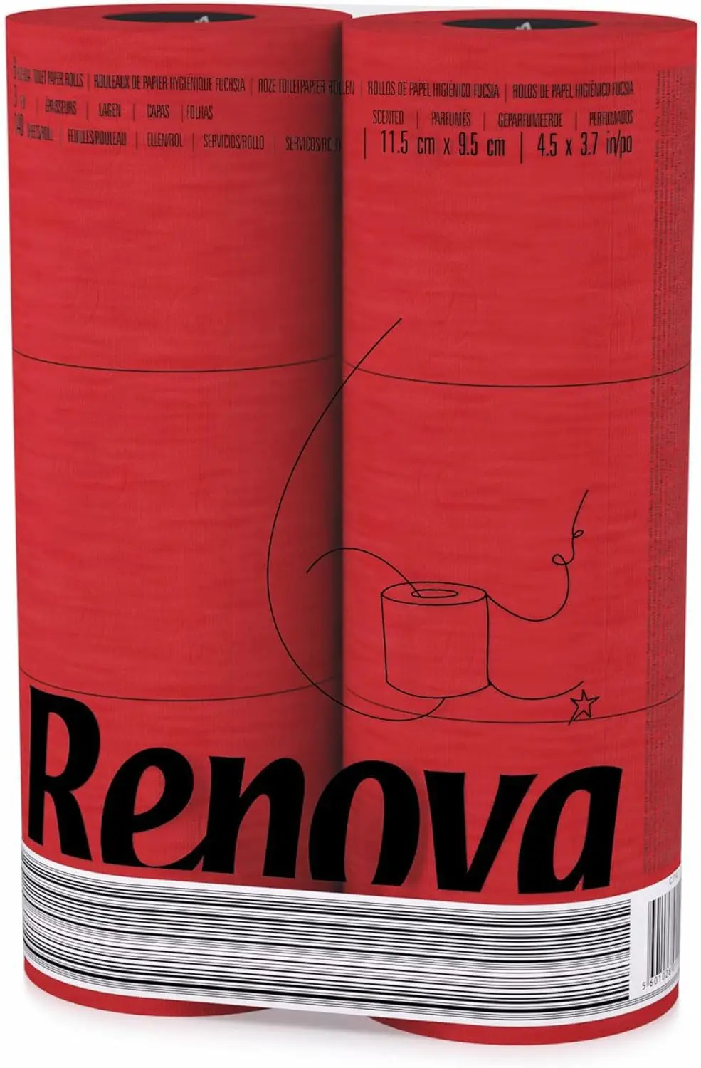 

Bold Red Toilet Paper, 3-Ply, 6 Compact Rolls, 140 Sheets Each - Eco-Friendly & Septic Safe