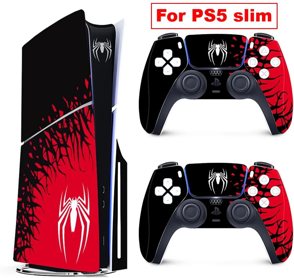 Pokrowce winylowe do konsoli Playstation 5 Slim Superhero Skin Wraps Zestaw naklejek na kontroler PS5 Disc Edition Akcesoria