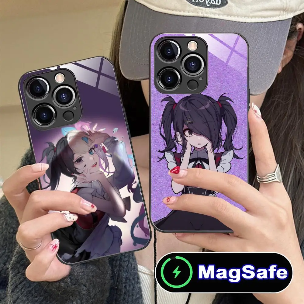 

Needy Girl Ame-chan Rain Phone Case for iPhone 16 15 14 13 12 11 Pro Max Plus Mini MagSafe Glass Colour Printing Pretty Luxury
