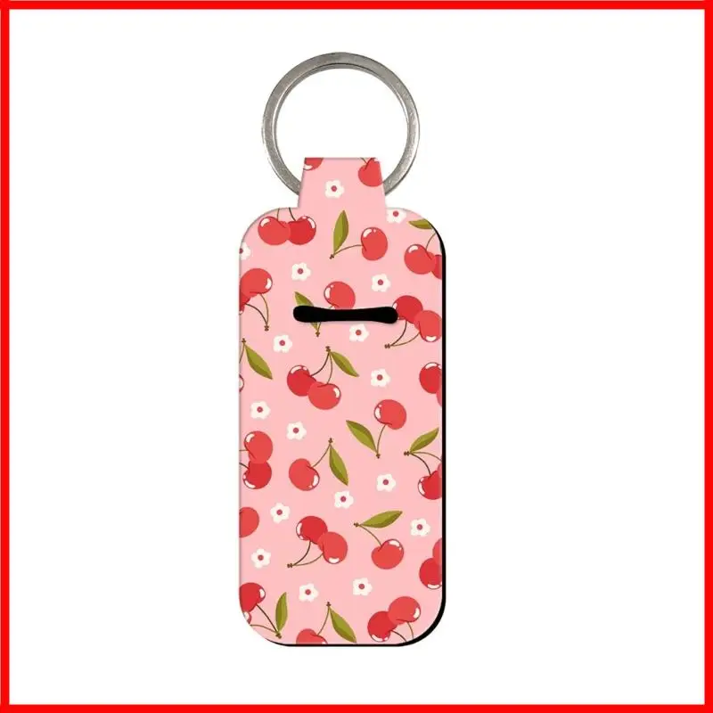 3XUA Portable Strawberry Cherry Lip Balm Case Keychain Made From Waterproof Neoprene For Daily Commute And Shopping Activities