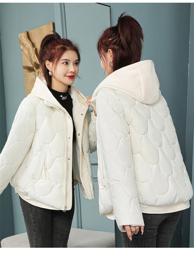 Imagem -02 - Cabolsa Acolchoado Grosso e Quente para Mulheres Parkas de Algodão Jaqueta Solta Roupa de Neve Outerwear Feminino Outwear Inverno Novo 2023