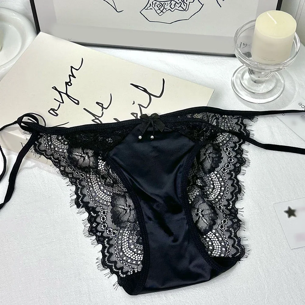 

Women's Lace Underwear Sexy Lingerie Transparent Low Waist Briefs Female Intimates Breathable Panties Ultra-Thin Underpants