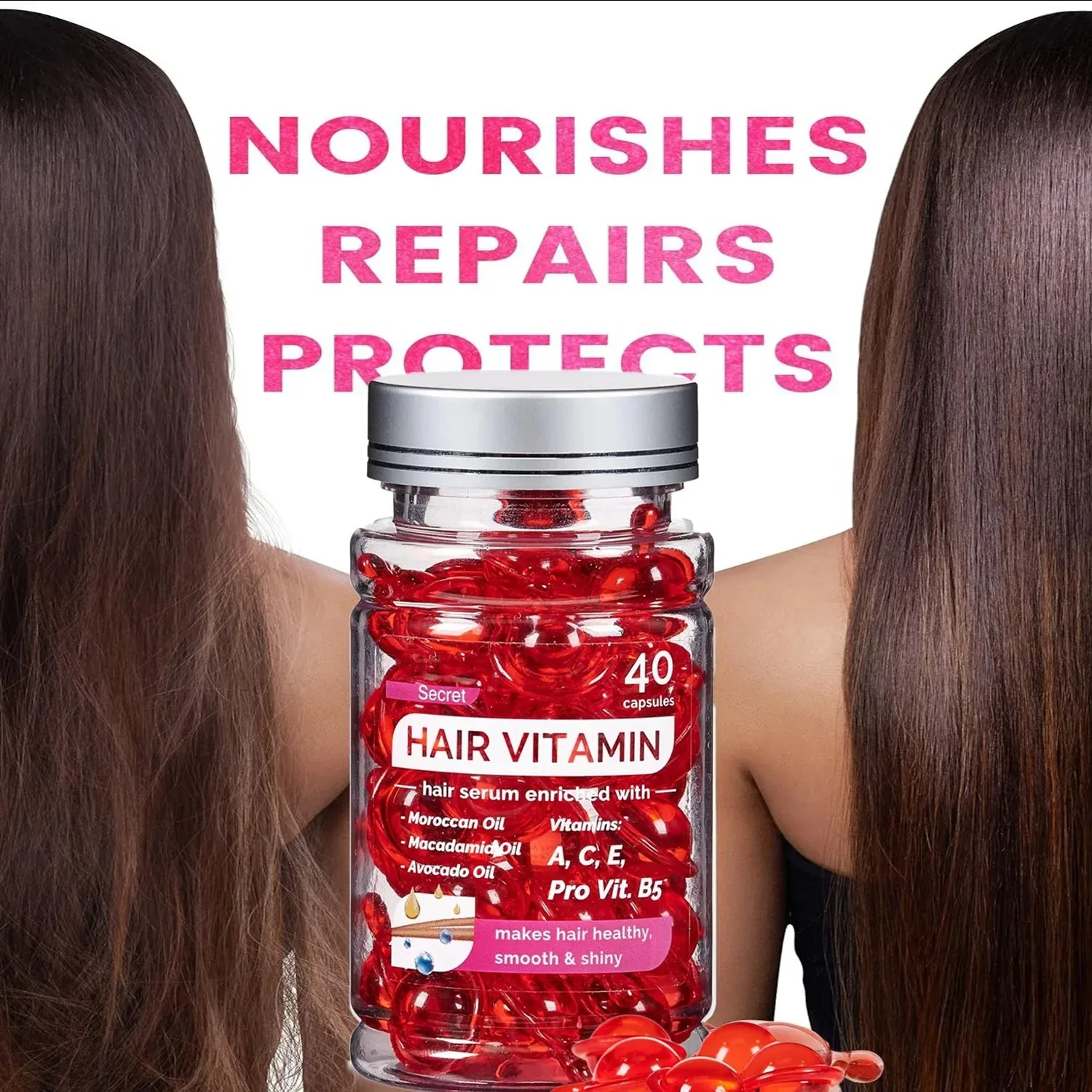 Vitamin Hair Care Essential Oil Capsules Repair Damaged Improve Split Hair Reduces Frizz Protect Every Strand Of Your Hair Care