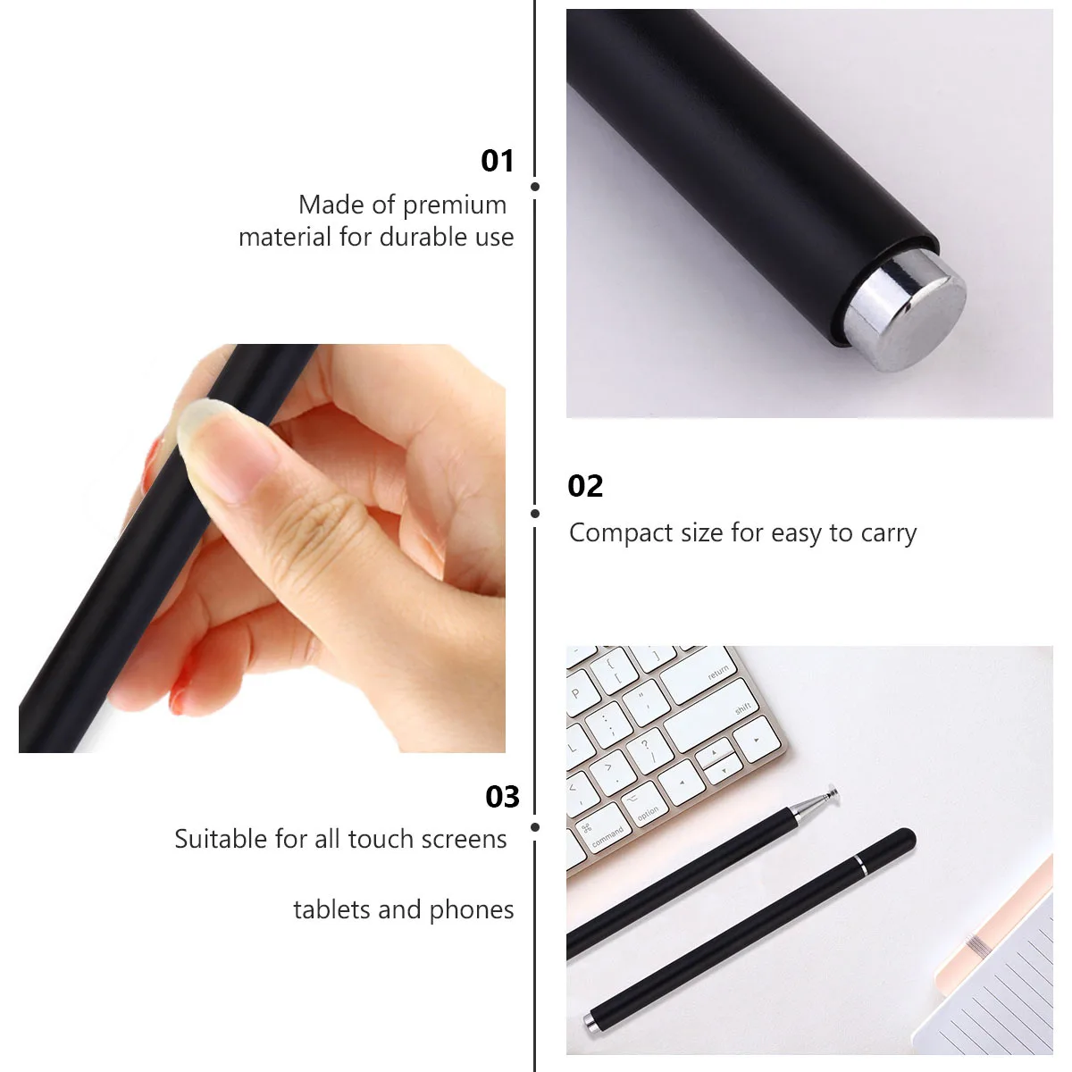 

1Pcs Premium Stylus Pen Compatible All Capacitive Touch Screen Smartphones Tablets Great Gift Choice Black Stylus Pen