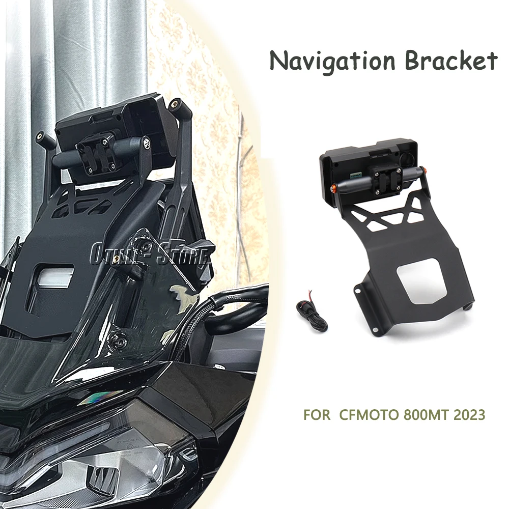 

2023 Motorcycle Windshield Stand Holder Phone GPS Navigation Plate Bracket USB Fast Charger For CFMOTO 800 MT 800MT 800mt