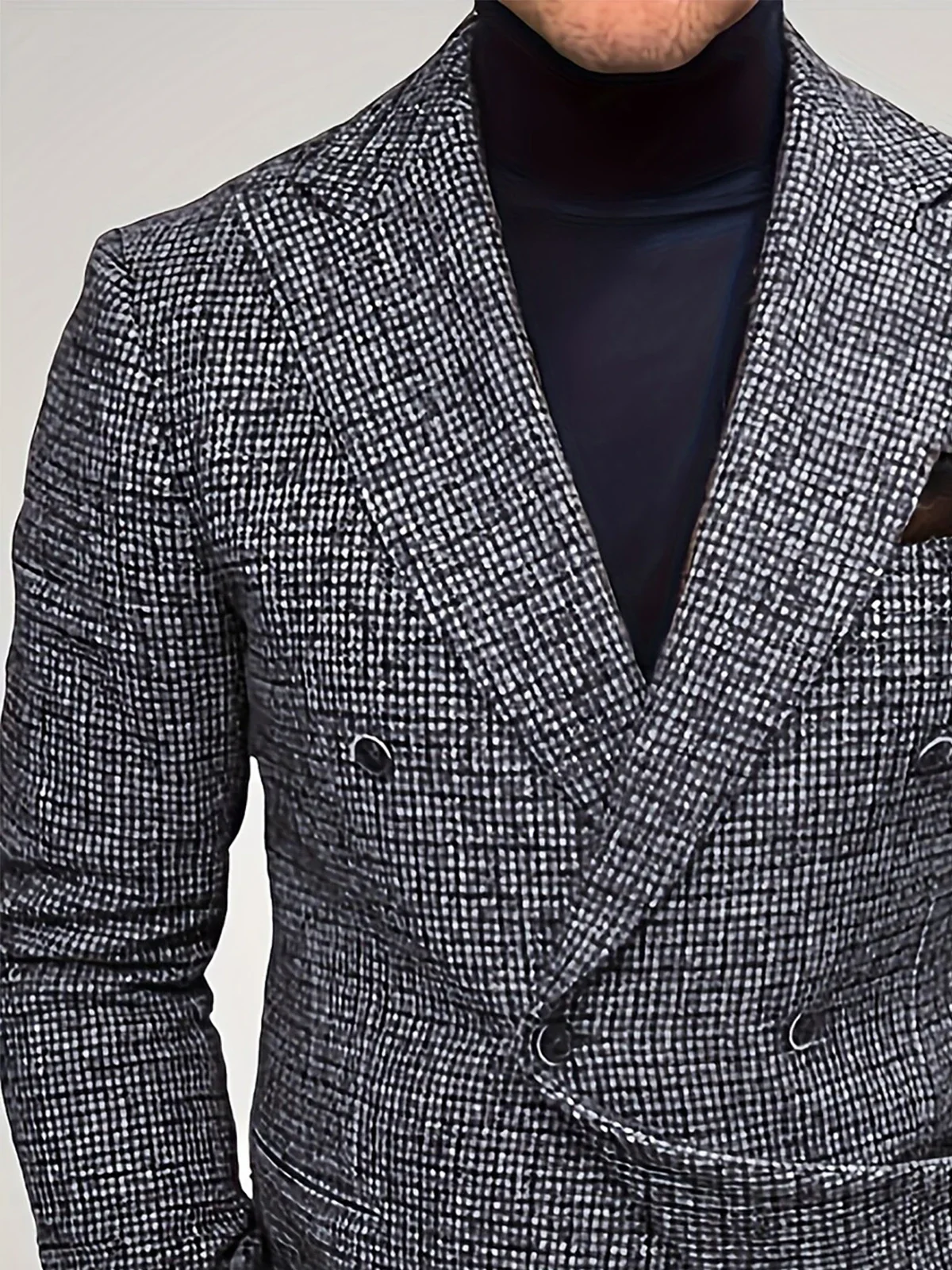 

Мужской коричневый клетчатый пиджак, двубортный пиджак, винтажный деловой пиджак с лацканами, элегантный мужской свадебный наряд для вечеринки, выпускного вечера