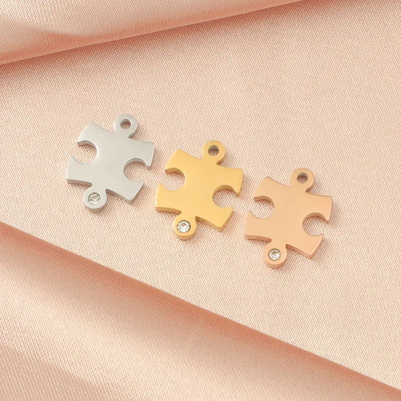 20pcs Stainless Steel Irregular Puzzle Shape Pendant Metal Jigsaw pendant Handmade Jewelry For DIY Necklace Charms Gifts