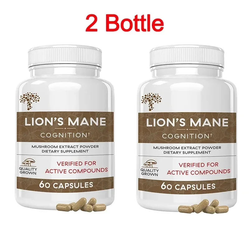 

2 Bottle 120 pills Lion Mane Ganoderma lucidum Mushroom Capsule Dietary Supplement Health Food