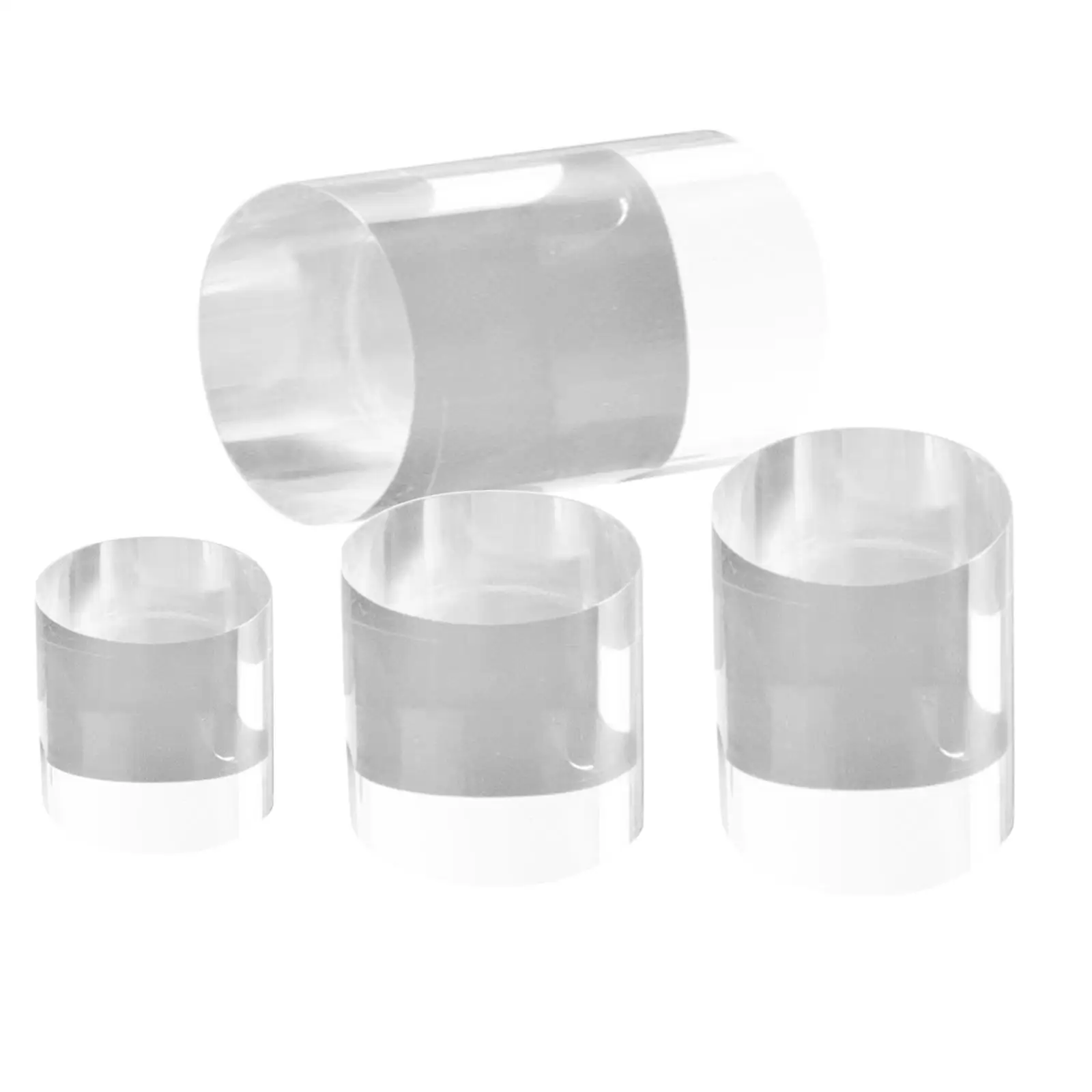 Clear Acrylic Cosmetics Nail Polish Rings Display Stand Pad for Dolls Models