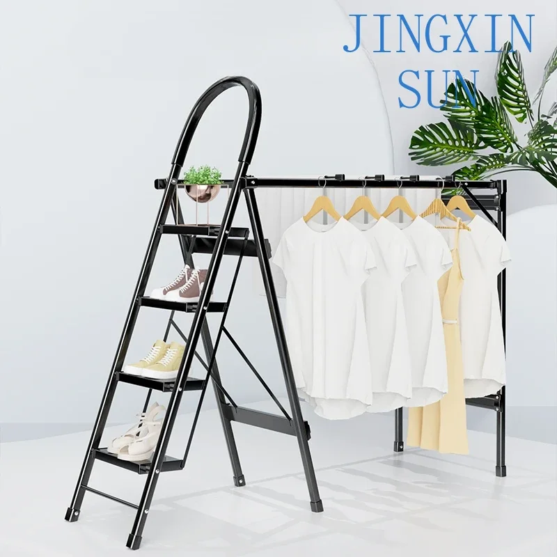 -Good Wife Household Ladder Indoor Multi-functional Drying Rack Dual-purpose Folding