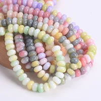 50pcs Mixed Colors Rondelle Shape 8x5mm Opaque Glass Loose Spacer Beads Lot For Jewelry Making DIY Bracelet Findings