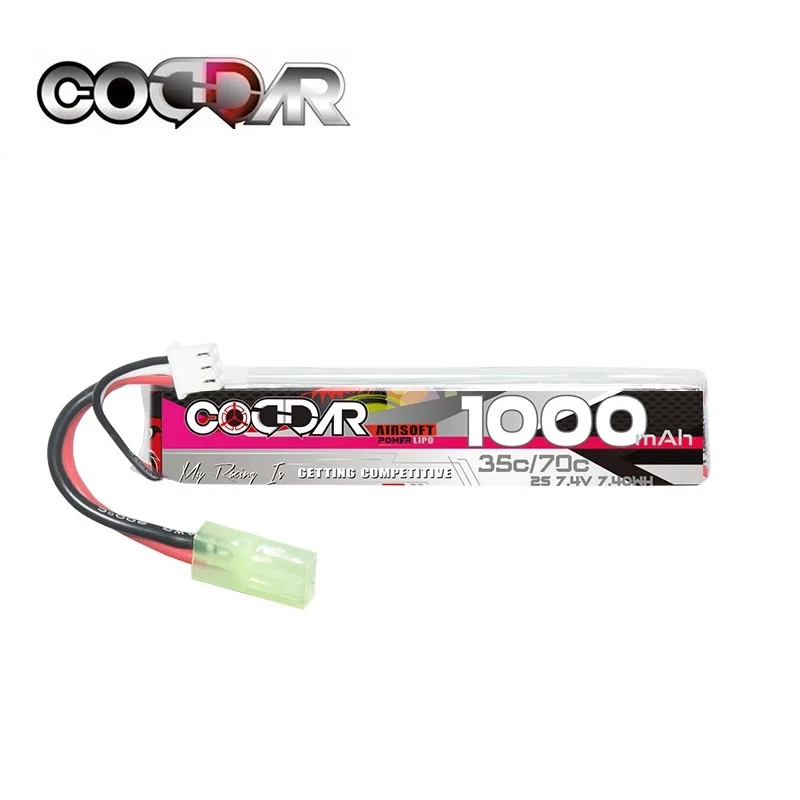 

Аккумулятор CODDAR 1000mAh 2S 7.4V 35C LiPo с мини-разъемом Tamiya для радиоуправляемых игрушек и страйкбольных пистолетов
