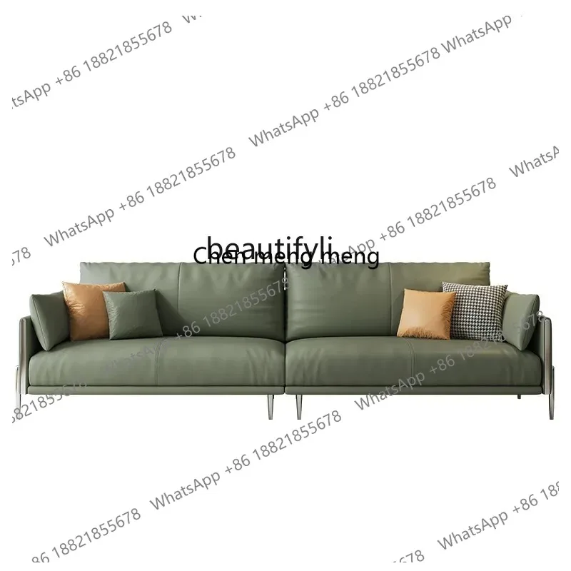 

new HJ-Minimalist Light Luxury Leather Sofa for Living Room, Simple Down, Straight Row Sofa ss 26
