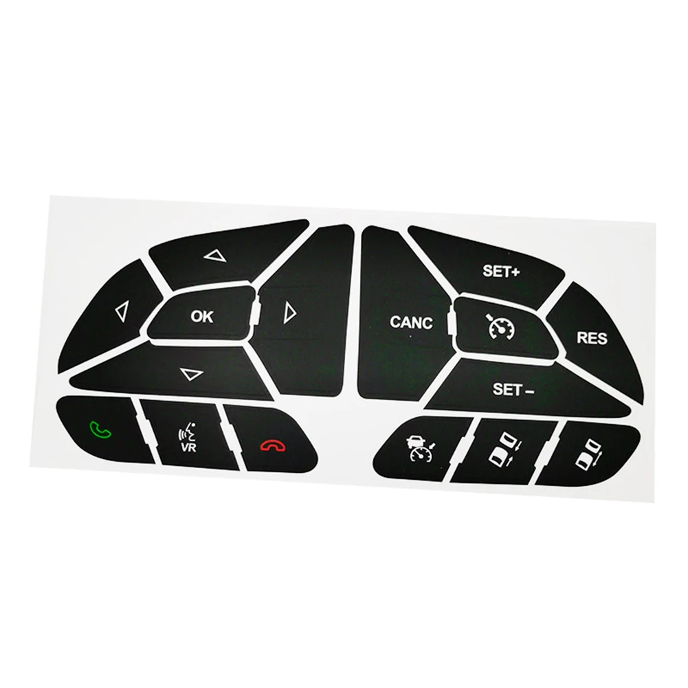 Car Interior Enhancement Steering Wheel Button Repair Button Repair Decal Black Overlay Perfect Fit For Jeep Cherokee