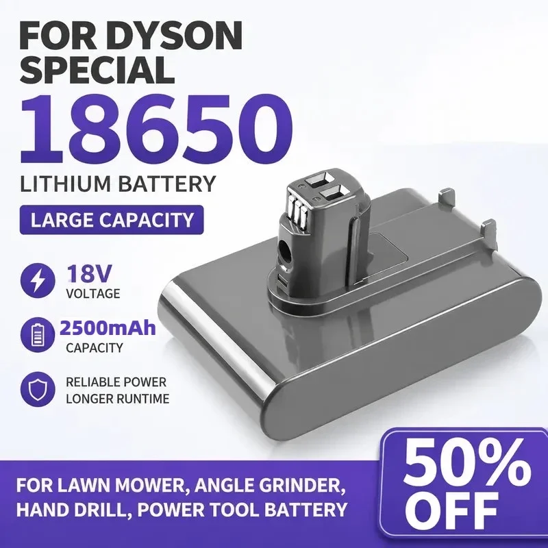 

22.2V 2500mAh Rechargeable 18650 Lithium Battery for Dyson Vacuum Cleaners Lawn Mowers Angle Grinders Flashlights Power Tools