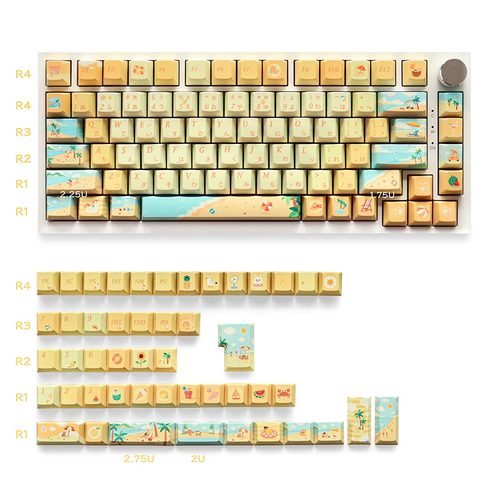 Customized Design Season Series Spring Fun/Summer Beach/Autumn Story/Winter Joys Keycaps PBT Cherry for Mechanical Keyboard