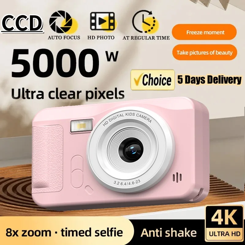 

Цифровая камера 4K, 5000 Вт, ретро CCD, портативная карточная камера, камера начального уровня, двойная камера, вспышка, 50 миллионов пикселей, автофокус