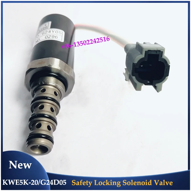 Safety Locking Solenoid Valve KWE5K-20/G24D05 For Kato HD820 Excavator Parts