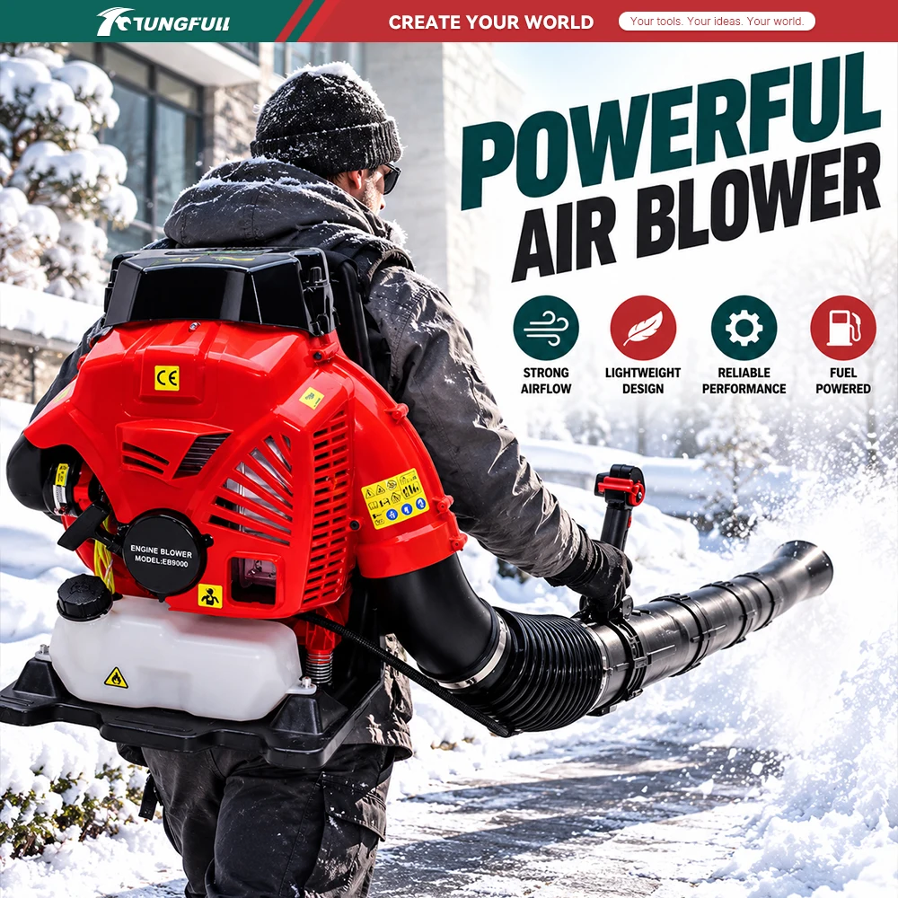 TUNGFULL Backpack Leaf Blower Gas Powered 2.7kW, 784 CFM 190 MPH Air Blower for Garden Yard Leaf Snow Dust Cleaning