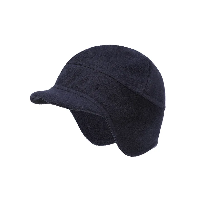 Winter Fleece Duckbill Hat Men Women Knitted Visors Ear Warmer Caps Simple Thicken Plush Bonnet Outdoor Windproof Riding Ski Cap