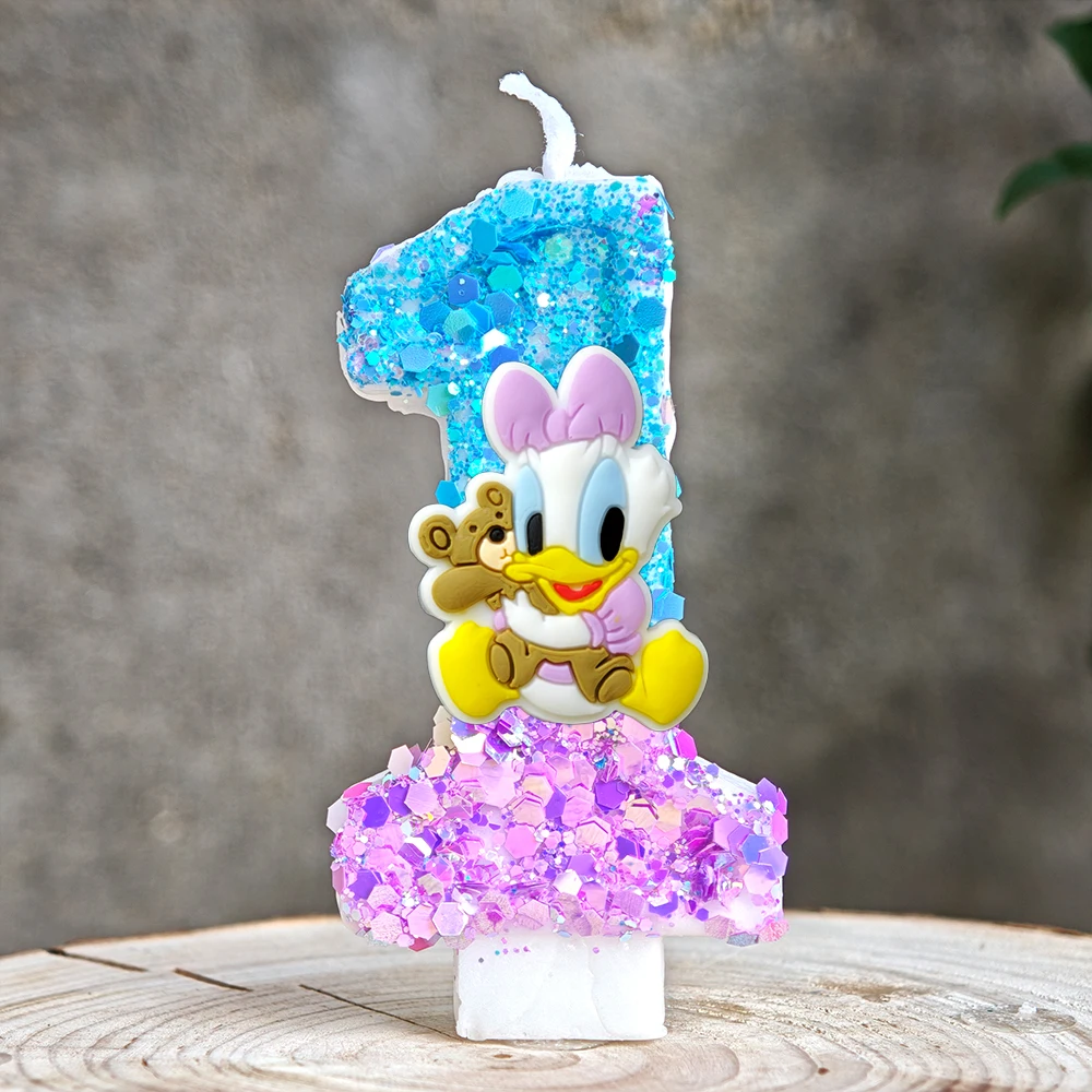 Schattige Donald Duck kaars nummer 0-9 voetbalkaars Donald Duck taartdecoratie jongens verjaardagsfeestje voor kinderen babyshower decoraties