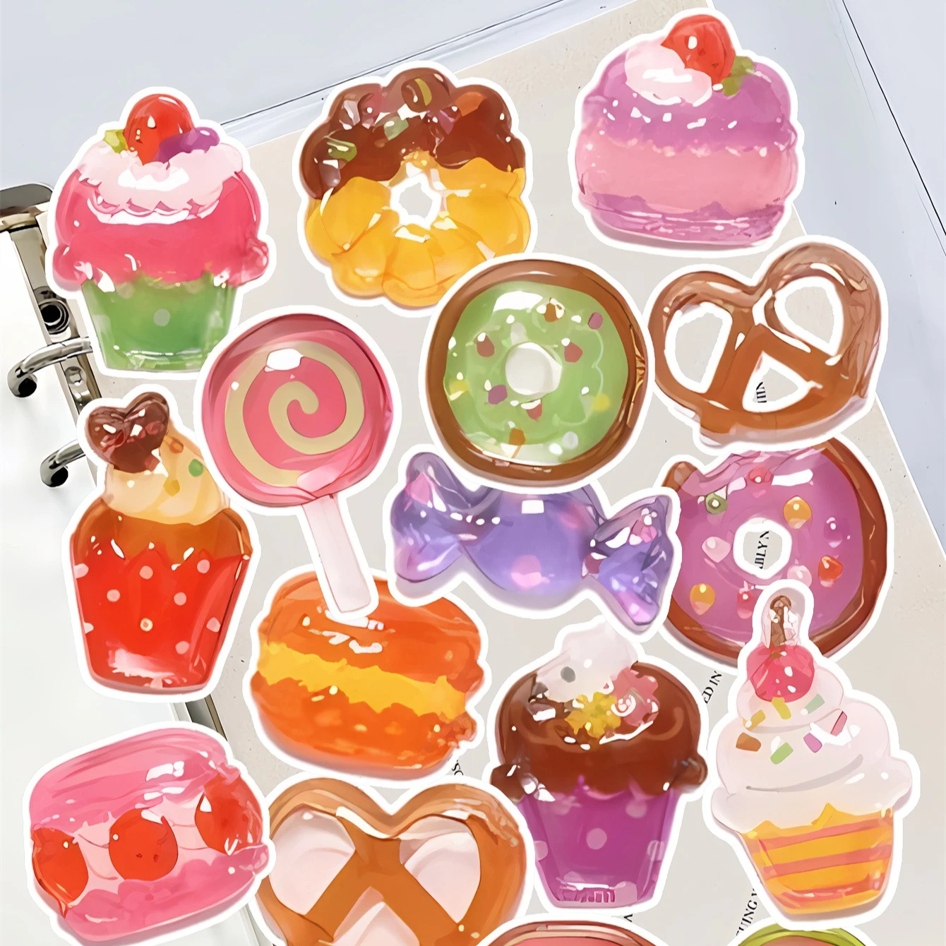 

20 шт. милых наклеек в виде желейных конфет, десертов, для декора телефонов, чемоданов, гитар, спортивных бутылок для воды, наклейки для журналов