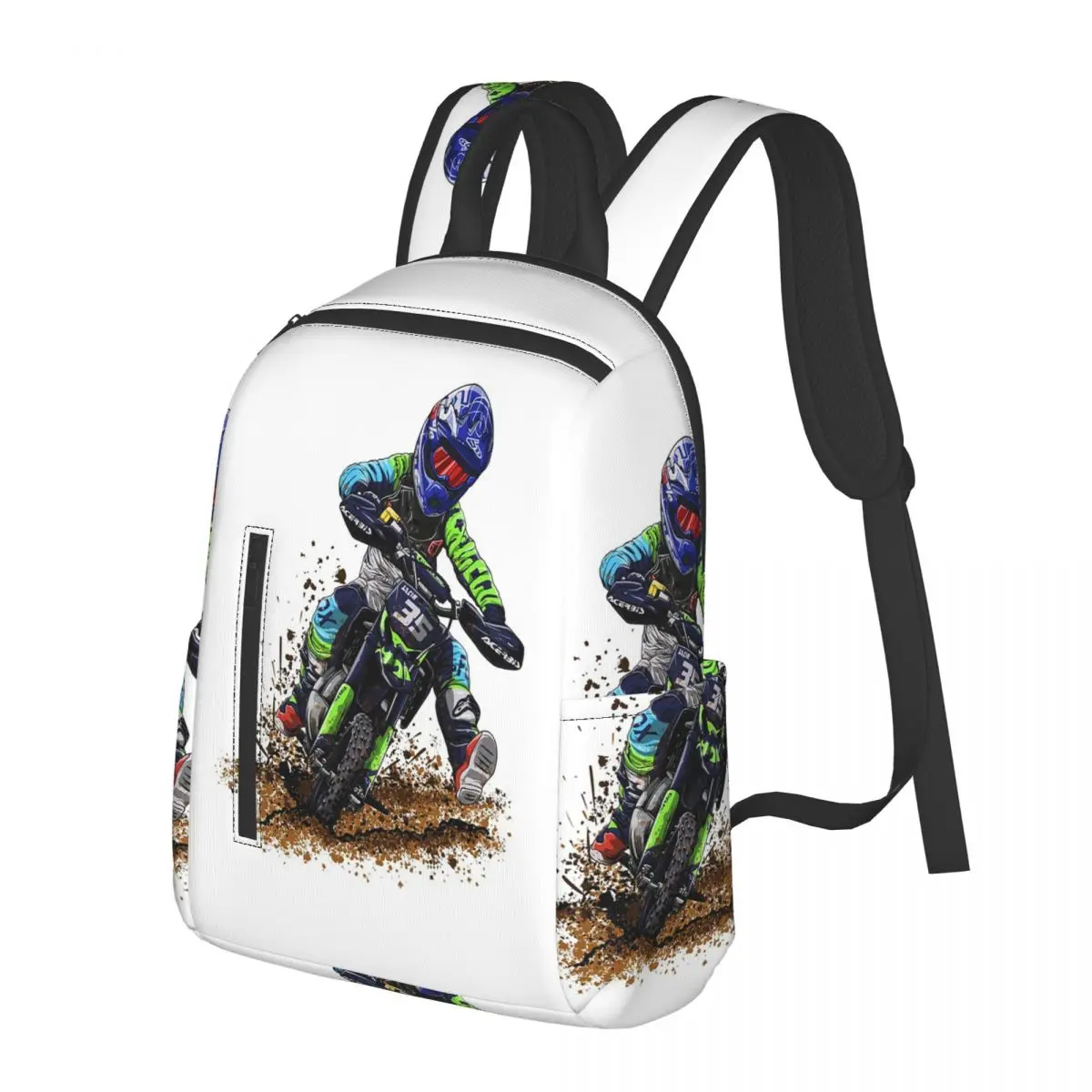 Motocross Dirt Bike Studios MX Rider 35 Student Backpack School Bag Hiking Travel Daypack for Boys Girls Bookbag Shoulder Bags