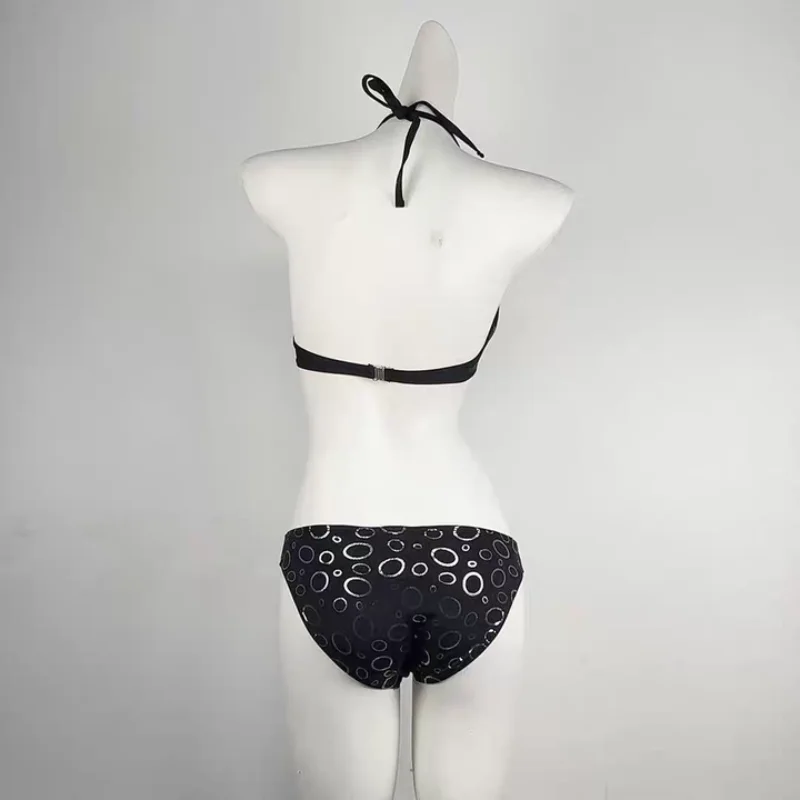 Conjunto de biquíni Harajuku com estampa de arco e sexy de três peças, conjunto de biquíni de verão japonês Y2K