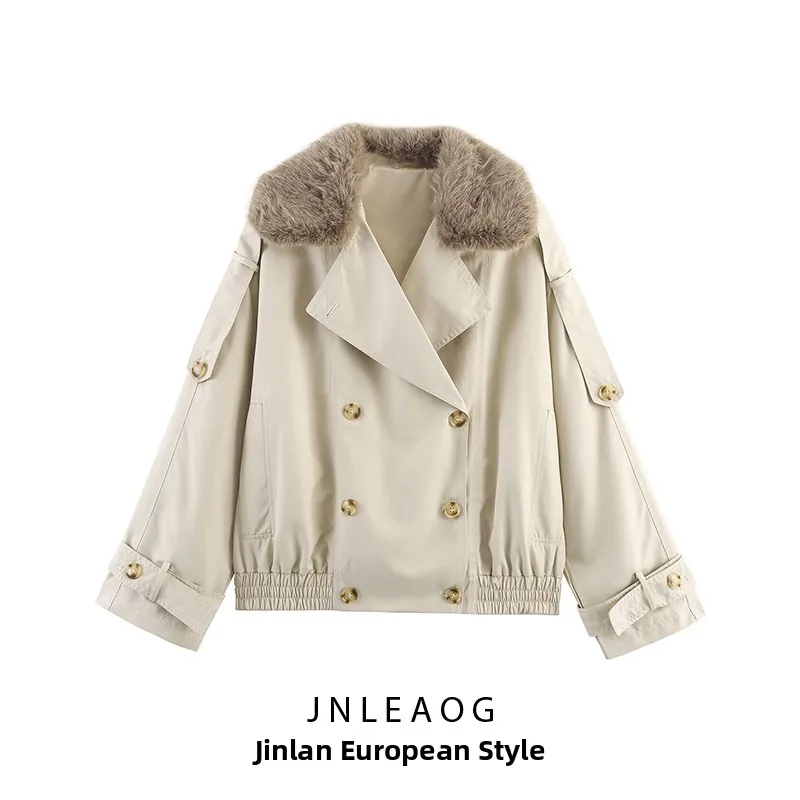 

JNLEAOG Faionable ort Coat Autumn New Sle Women's Clothing Versatile Design Commute Long Sve Polyester Fiber